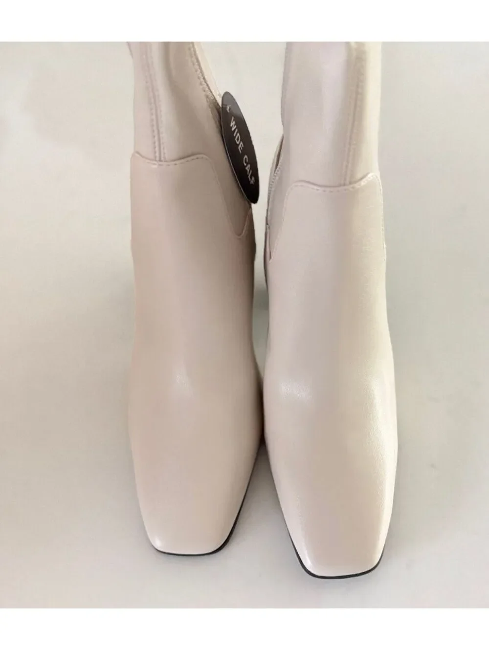 Steve Madden Smooth Bone Lamarca Block-Heel Knee Length Boot Women Size 7